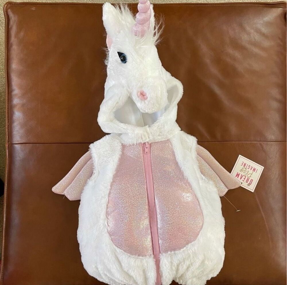 NWT Dream Play Imagine Flying Unicorn Costume Plush 6-9M 12M 18M